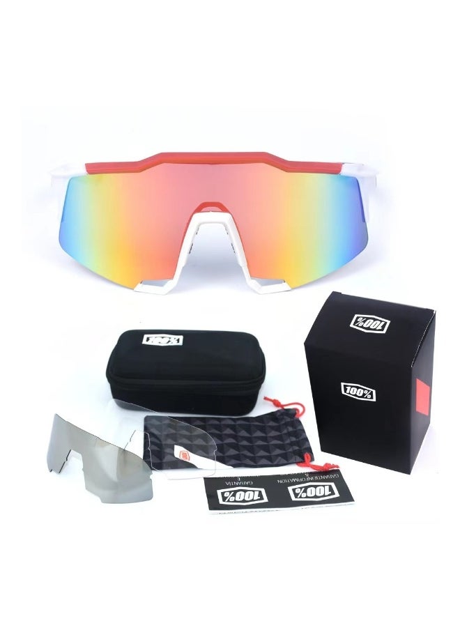 Polarized Sports Sunglasses,Outdoor Cycling Running Fishing Goggles, White