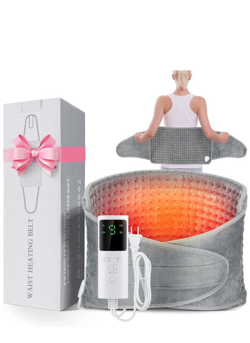 Electric Heating Pad for Back Pain Relief with Adjustable Belt, 9 Heat Levels & 4 Timer Auto Off, Fast Soft Heat Pad for Cramps, Lumbar, Neck, Shoulder – A Warm Gift for Family