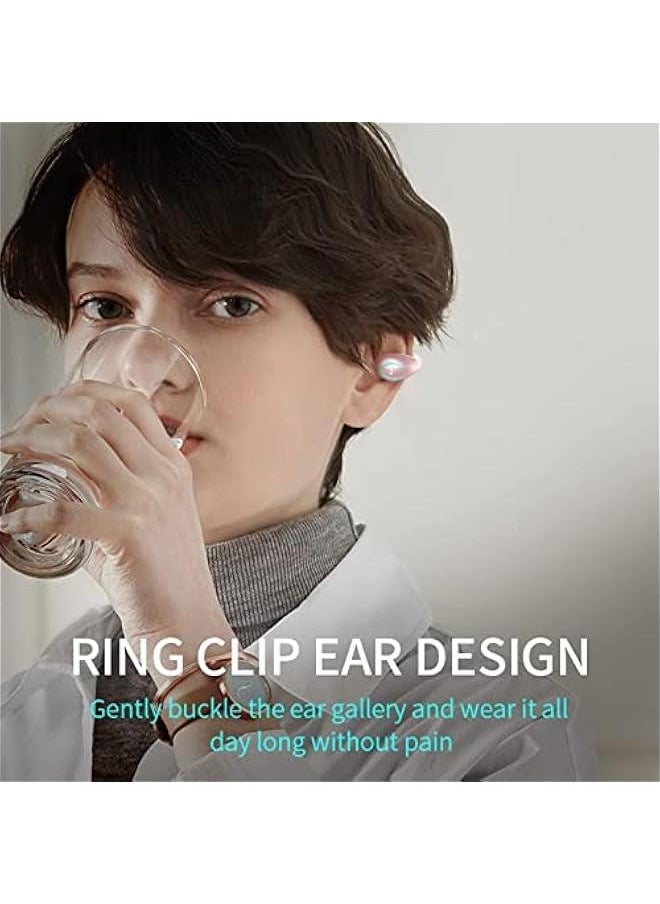 Open Ear Headphones Wireless Earbuds Bluetooth Sport Headset Single Mini Earpiece Tiny Ear Buds Discreet Microphone Waterproof Lightweight Long Battery Life for Running Workout Android iOS Black