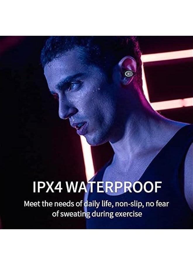 Open Ear Headphones Wireless Earbuds Bluetooth Sport Headset Single Mini Earpiece Tiny Ear Buds Discreet Microphone Waterproof Lightweight Long Battery Life for Running Workout Android iOS Black
