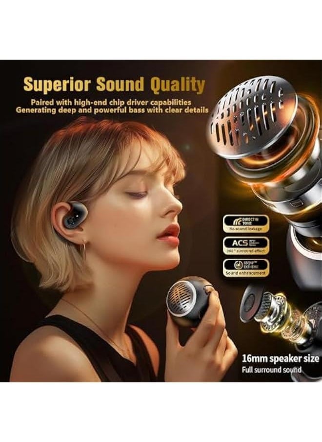 Wireless Open Ear Over The Ear Earbuds with Portable Small Bluetooth Speaker Mini Speakers Bluetooth Wireless Kids Bone Conduction Headphones Earbuds Open Ear Buds Out of Outside The Ear