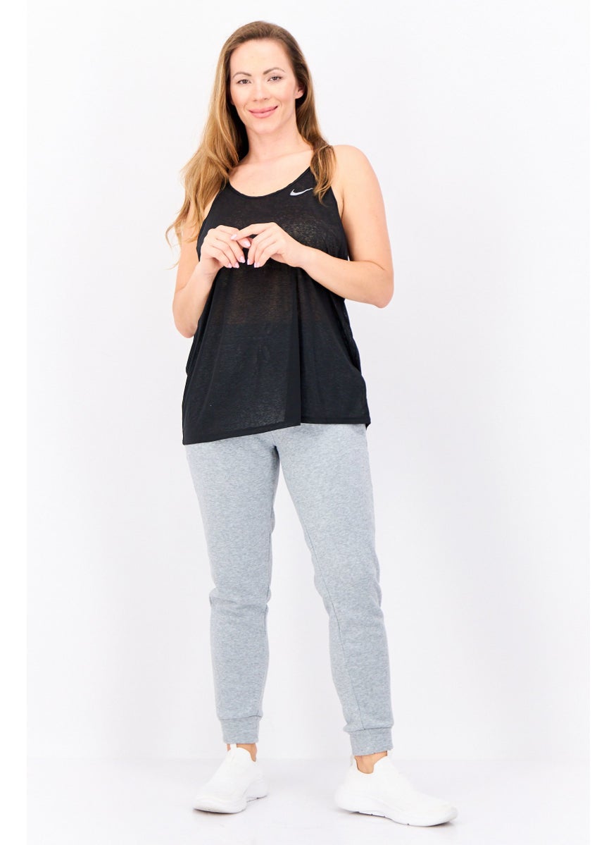 Women Sportswear Fit Sleeveless Running Tank Top, Black