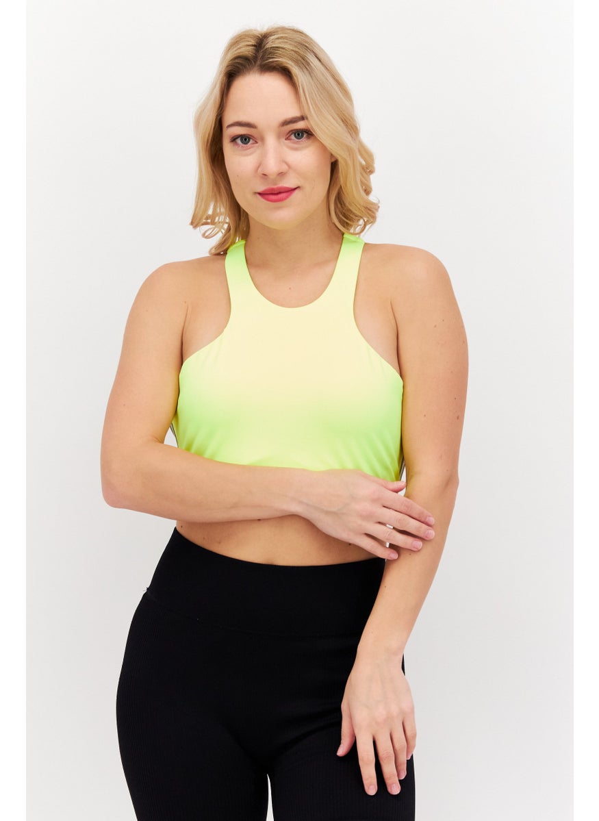 Women Sportswear Fit Training Tank Top, Lime Yellow