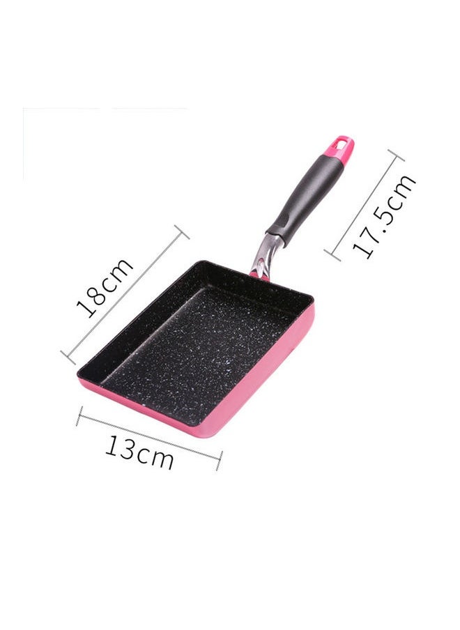 Rectangle Japanese Non-stick Mini Frying Omelette Egg Pan Black/Pink