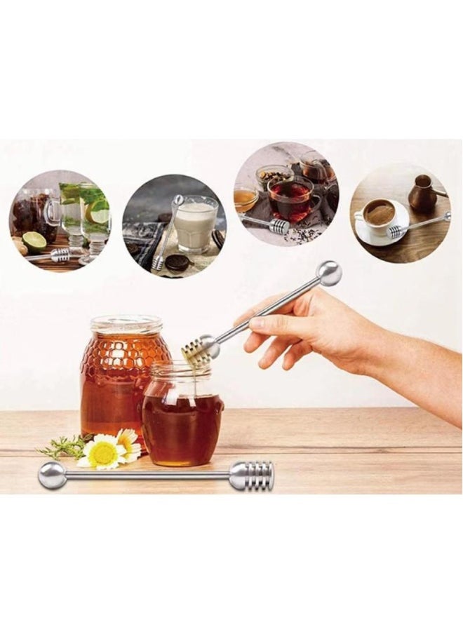 2 Pieces Stainless Steel Honey Dipper Stick, 6.3 Inch Honey Wand Server, Removable Honeycomb Stick for Honey Pot Dispense Honey, Wedding Party Favors Birthday Gift