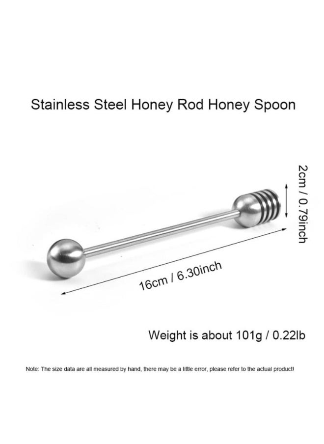 2 Pieces Stainless Steel Honey Dipper Stick, 6.3 Inch Honey Wand Server, Removable Honeycomb Stick for Honey Pot Dispense Honey, Wedding Party Favors Birthday Gift