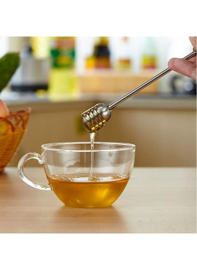 2 Pieces Stainless Steel Honey Dipper Stick, 6.3 Inch Honey Wand Server, Removable Honeycomb Stick for Honey Pot Dispense Honey, Wedding Party Favors Birthday Gift