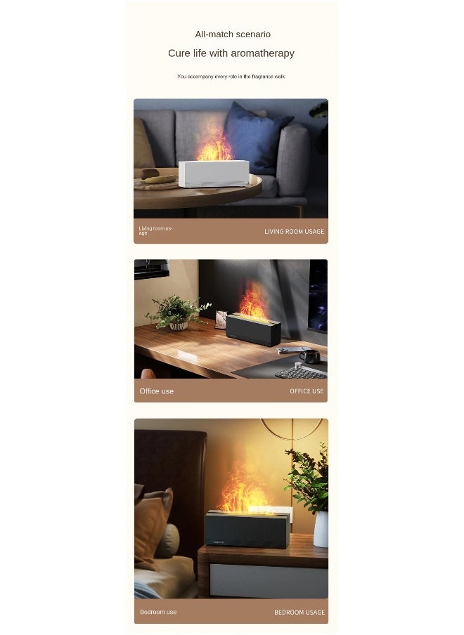 Colorful Simulation Flame Aromatherapy Machine Desktop Silent Diffuser 3D Fireplace Atmosphere Lamp Air Humidification
