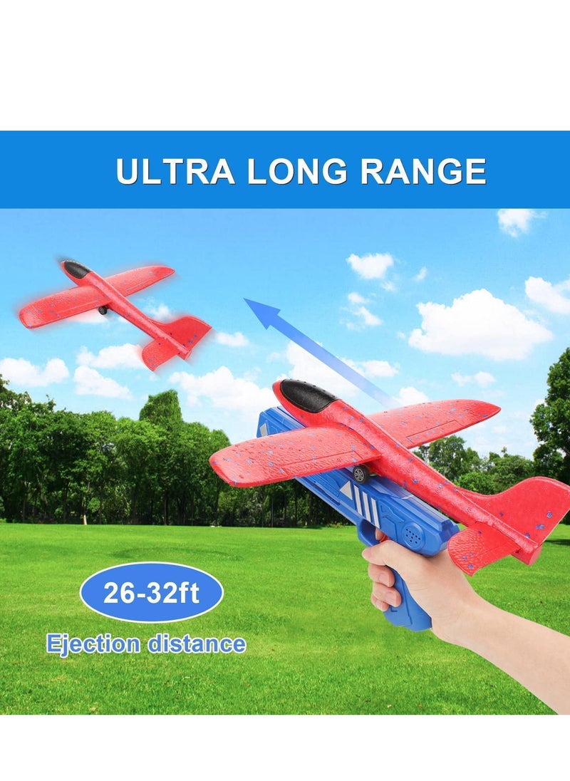 1 PC Airplane Outdoor Toys Kids Toy Airplane Launcher Toys Foam Glider Plane Flying Outdoor Shooting Toys Birthday Gift Toys for Kids Outdoor Sport Toys Party Favors In Multicolor