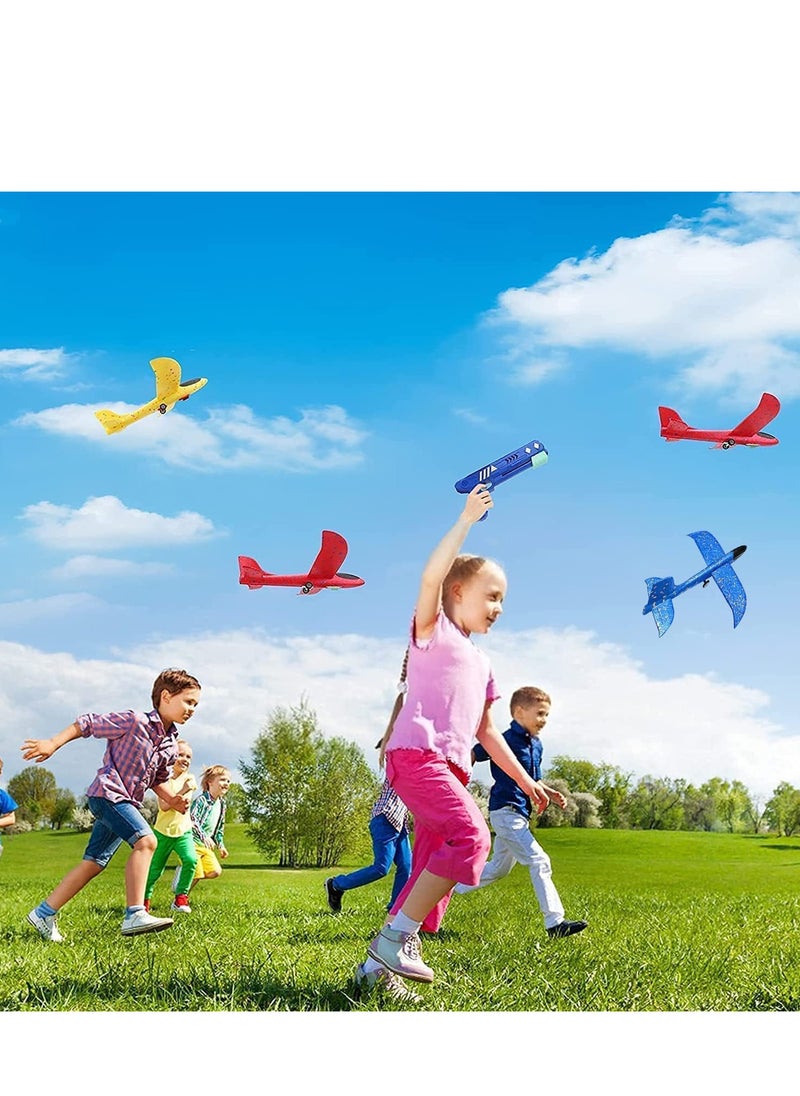 1 PC Airplane Outdoor Toys Kids Toy Airplane Launcher Toys Foam Glider Plane Flying Outdoor Shooting Toys Birthday Gift Toys for Kids Outdoor Sport Toys Party Favors In Multicolor