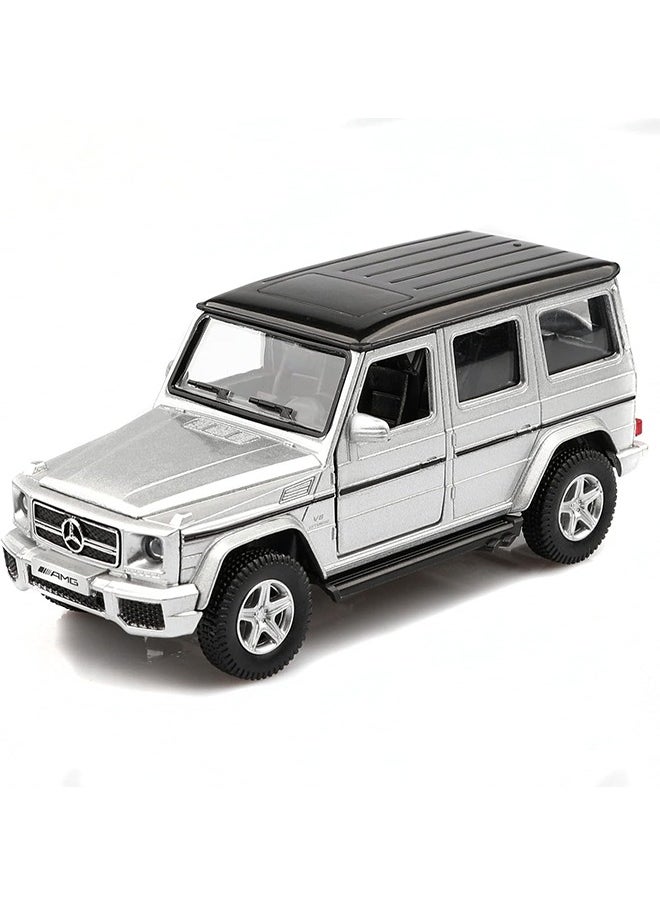 1/36 Scale Mercedes AMG G63 G Wagon Diecast Model Car, Alloy Pull Back Vehicles G Wagon Toy Car, Cars Gifts for Boys, Silver