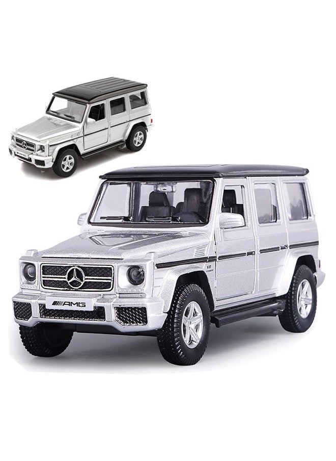1/36 Scale Mercedes AMG G63 G Wagon Diecast Model Car, Alloy Pull Back Vehicles G Wagon Toy Car, Cars Gifts for Boys, Silver
