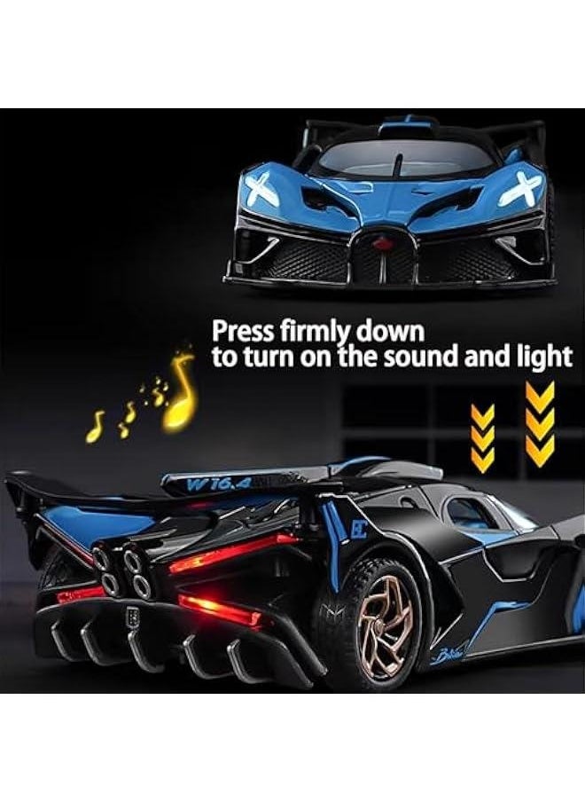 Toy Cars Compatible with Bugatti Bolide Cars Toy Model Car Alloy 1:32 Diecast Collect Car Toy with Lights and Music, Pull Back Car for Kids Boys Festival Gift（RED）