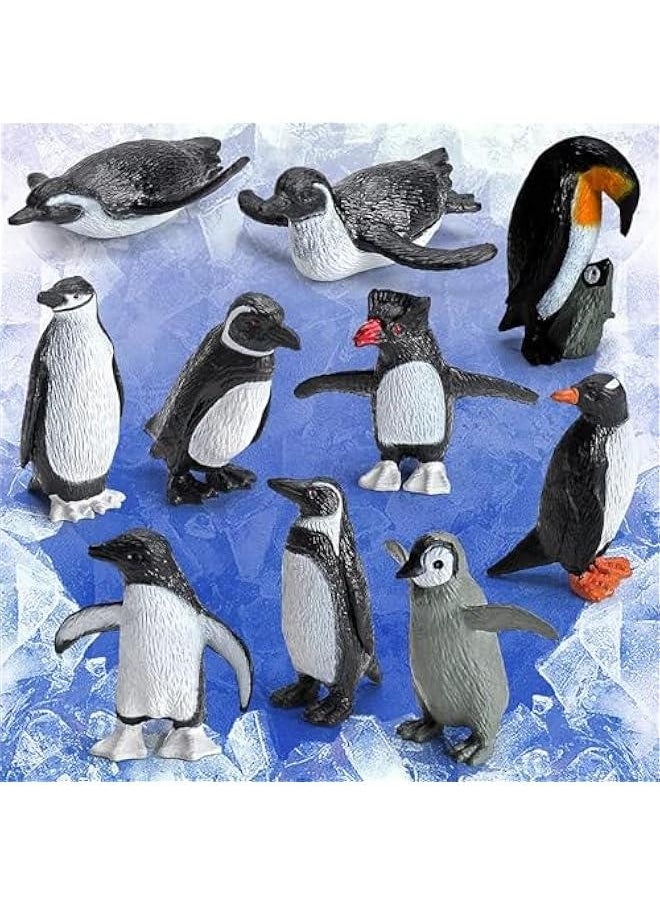 20PCS Arctic Animals Figurine Penguins and Polar Animals Figurine playset  Birthday Party Supplies Decor for Cake