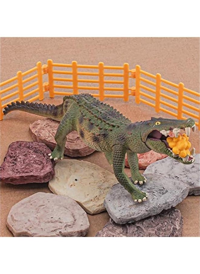 9 Inch Alligator Toy Figure Large Realistic Crocodile Action Figures Alligator Party Favors Crocodiles Cake Toppers for Kids Toddler