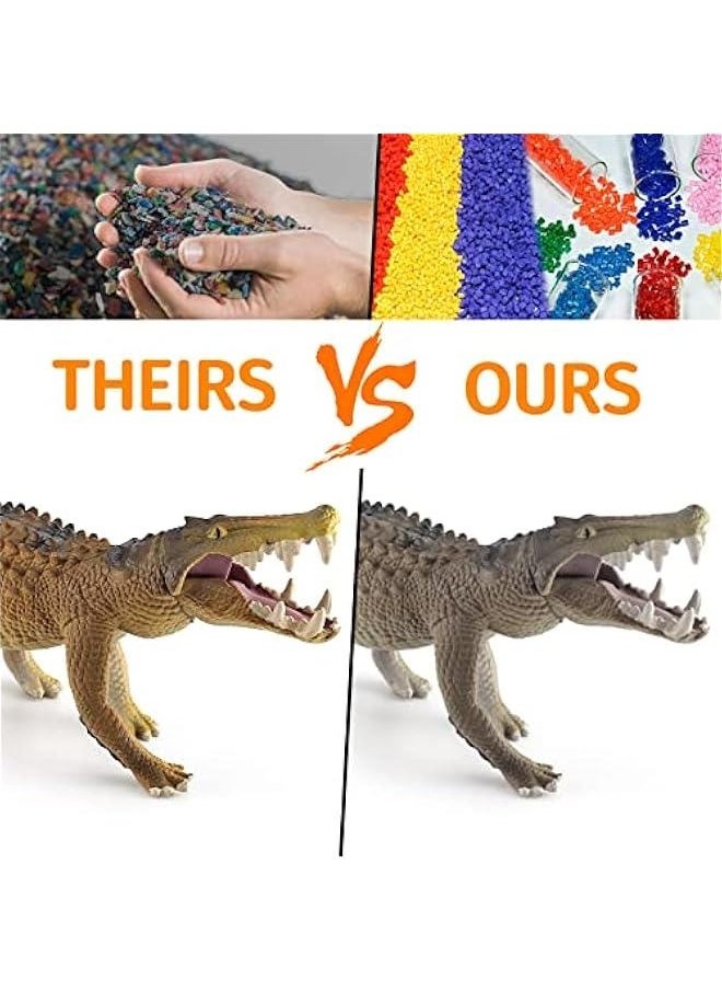 10 Inch Large Alligator Toy Figurine 2PCS Realistic Crocodile Action Figures Alligator Party Favors Playset Crocodiles Cake Toppers for Kids Toddler