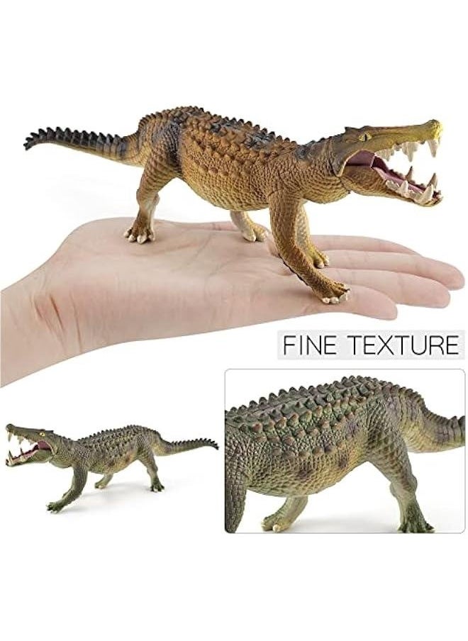 10 Inch Large Alligator Toy Figurine 2PCS Realistic Crocodile Action Figures Alligator Party Favors Playset Crocodiles Cake Toppers for Kids Toddler