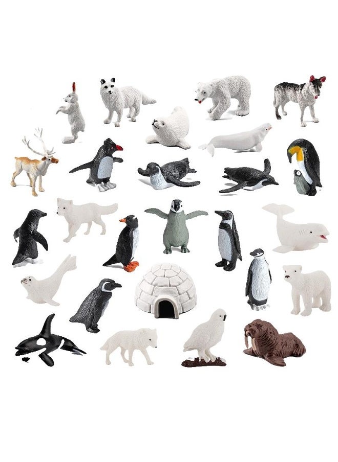 26 Pcs Polar Animals Figurines Arctic Animal Toy Figurines Set Realistic Animal Models Arctic Circle Ocean Sea Animal Figurines Playset For Kids Educational Toys