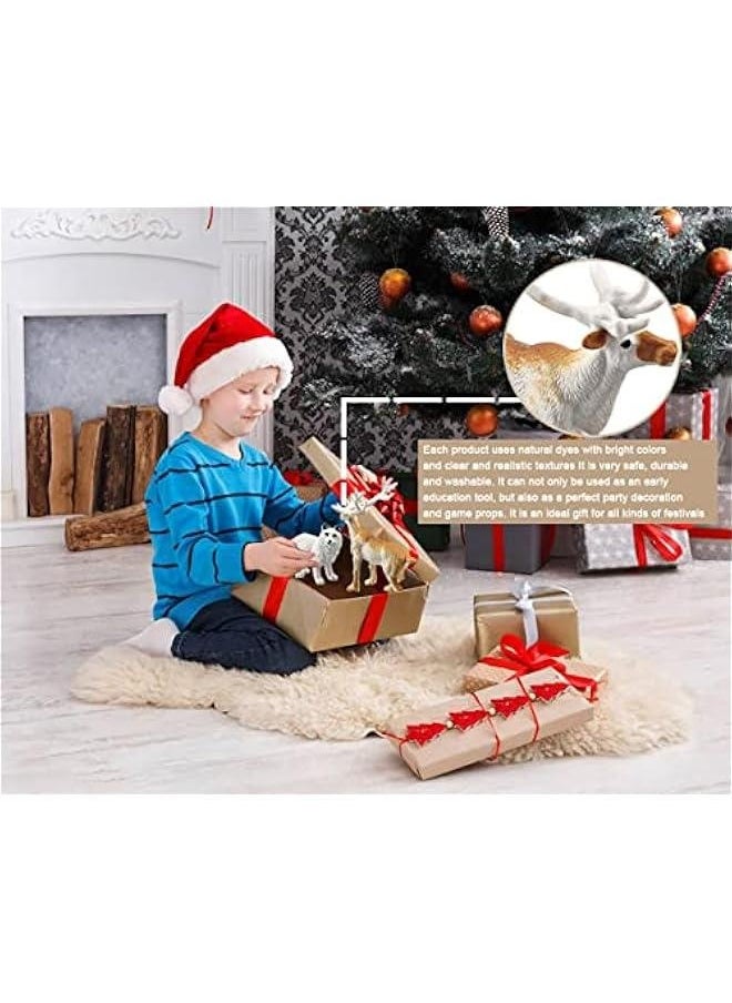 Arctic Animals Figurines Sets, 10pcs Mini Arctic Animals Toy, Realistic Polar Animals Figurines, Plastic Tundra Deer Bear Fox Toy, Arctic Animal Cake Topper Decor for Kids Birthday Baby Shower Party