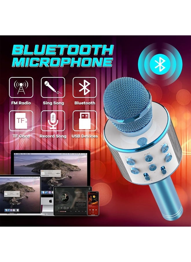 Present Microphone For Kid Toy Microphone Speaker Bluetooth Microphone Blue