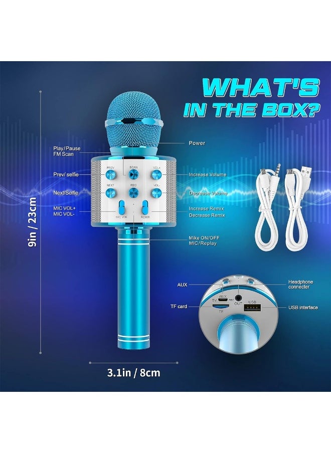 Present Microphone For Kid Toy Microphone Speaker Bluetooth Microphone Blue