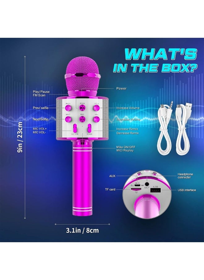 Present Microphone For Kid Toy Microphone Speaker Bluetooth Microphone Pink