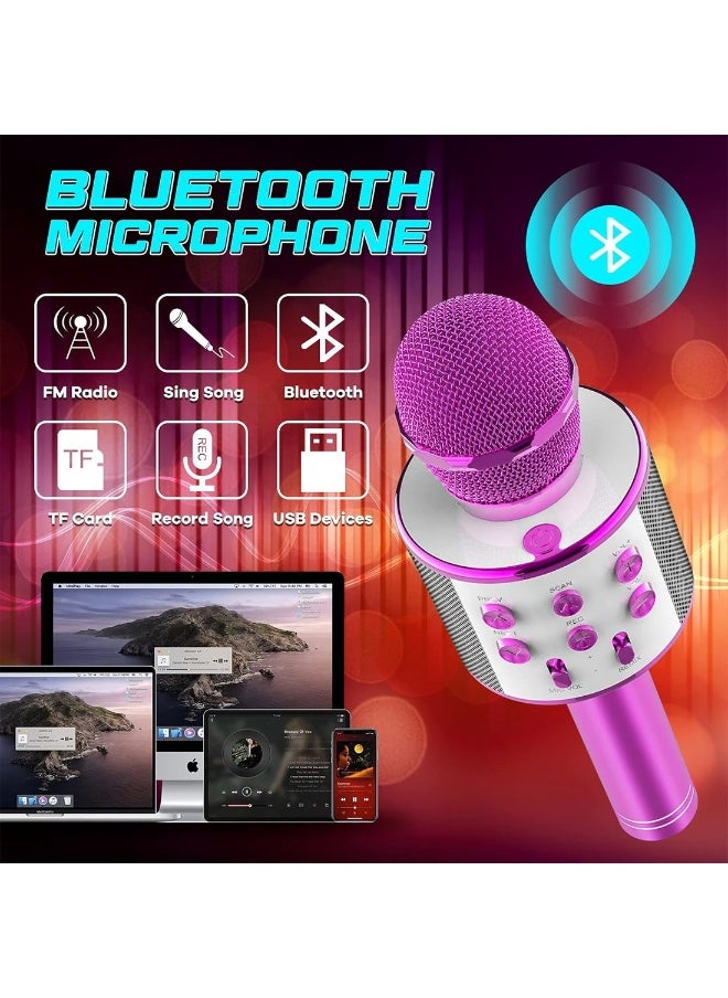 Present Microphone For Kid Toy Microphone Speaker Bluetooth Microphone Pink