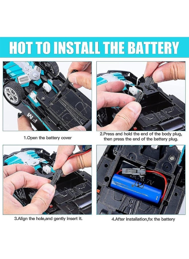 2.4G Blue Remote Control Car Transformation 2-In-1 Robot Toy