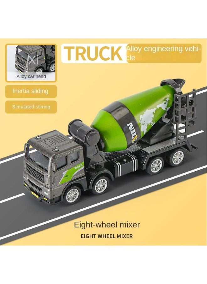 1 Pcs 8-Wheel Mixer Truck Toys Mini Alloy Car Models Birthday Gift for Children Kids Boys 4-6 Years Old