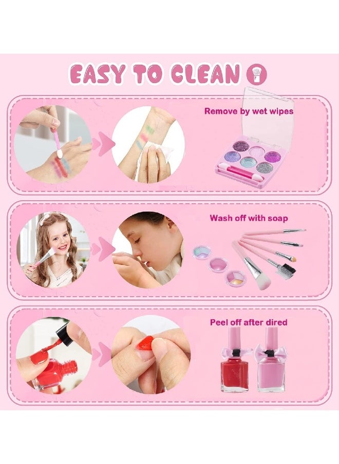 32 Piece Washable Toddler Girls Makeup Set, Perfect Birthday Gift for Girls