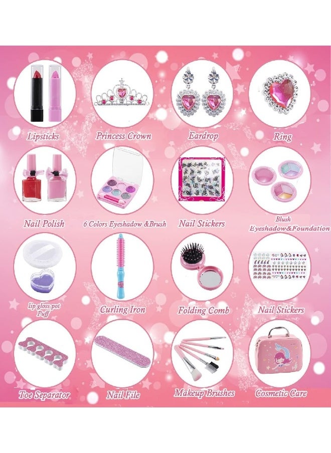 32 Piece Washable Toddler Girls Makeup Set, Perfect Birthday Gift for Girls
