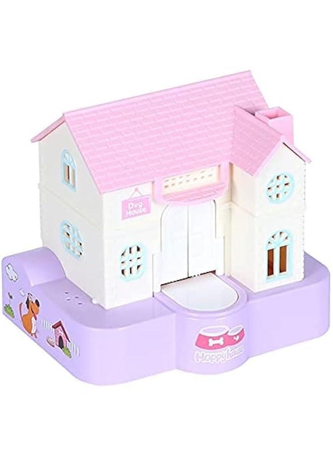 Doghouse Money Bank, Funny Electric Automatic Stealing Coin Bank gy Bank Toy Doggy Saving Box for Kids with Sound and Light Effects (Pink 1)