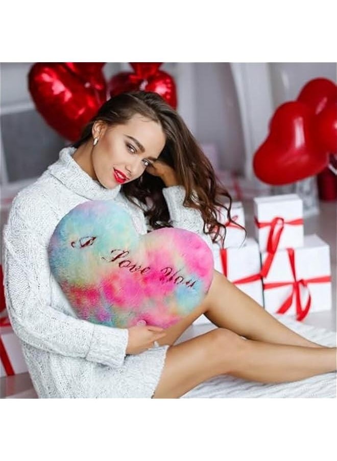 Light Heart Pillow | Heart Throw Pillow | Heart-Shaped Light Up Pillow, 14.17in Soft Plushie with Illuminating LED Lights, Cozy Home Decor Night Light, Romantic s Day Plush Cushion for Sofa