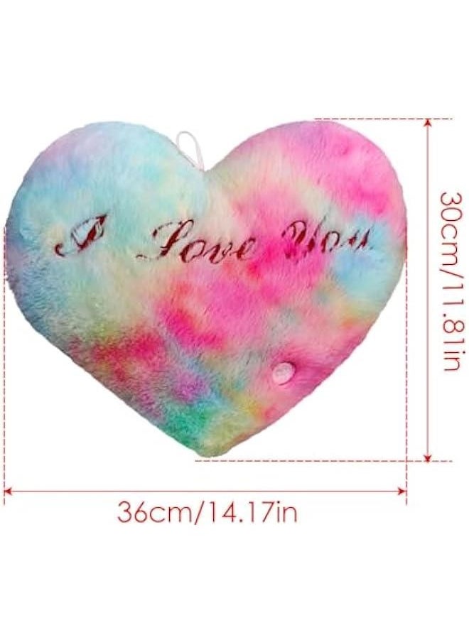 Light Heart Pillow | Heart Throw Pillow | Heart-Shaped Light Up Pillow, 14.17in Soft Plushie with Illuminating LED Lights, Cozy Home Decor Night Light, Romantic s Day Plush Cushion for Sofa