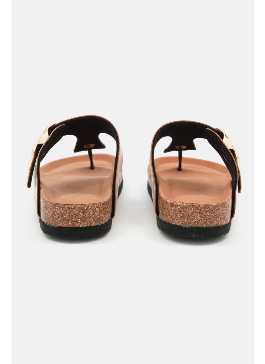 Women Slip On Sandal, Rose Gold