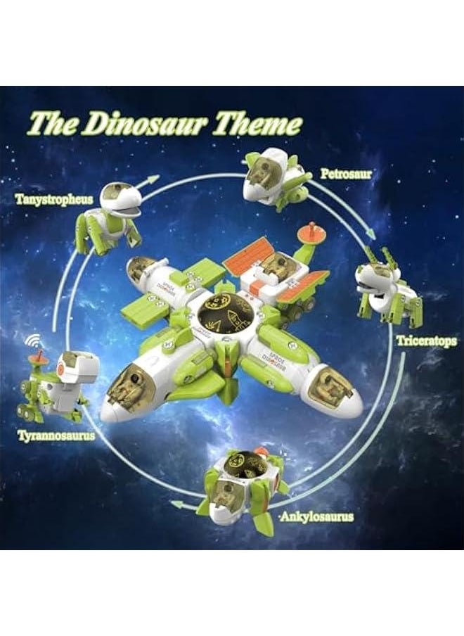 10 in 1 Space Toys Rocket Dinosaurs Set for Kid Space Shuttle Planet Toys STEM Space Astronaut Rocket Ship Kit for Boys 5 6 7 8 Spaceship Station Gift Foster Love for Space Dinos Exploration