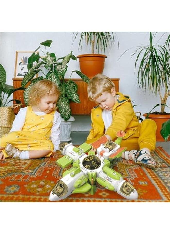 10 in 1 Space Toys Rocket Dinosaurs Set for Kid Space Shuttle Planet Toys STEM Space Astronaut Rocket Ship Kit for Boys 5 6 7 8 Spaceship Station Gift Foster Love for Space Dinos Exploration