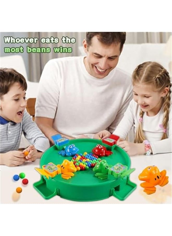 Classic Hungry Kids Board Games-Plastic Intense Game of Quick Reflexes Bead Toy,Children's Preschool Desktop Toy,Frog Eating Beads Game Fine Motor Training Toy for Kid Adult 2 to 4 Play