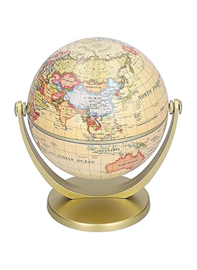 Mini Vintage World Globe for Adults & Kids with Wooden Stand , Vintage World Globe , Desktop Globe for Home Décor and Office Desktop , Educational Gift Globe for kids for Homes , Schools , Education