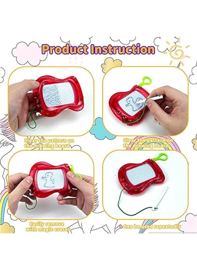 22 Pack Mini Magnetic Drawing Board(6 Colors), Kids Party Favors Backpack Keychain Doodle Drawing Boards, Erasable Sketch and Board Writing Pad for Boys Girls Classroom Supplies Goodie Bag Fillers