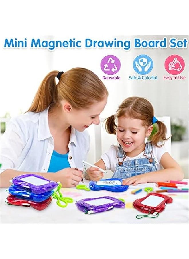 22 Pack Mini Magnetic Drawing Board(6 Colors), Kids Party Favors Backpack Keychain Doodle Drawing Boards, Erasable Sketch and Board Writing Pad for Boys Girls Classroom Supplies Goodie Bag Fillers