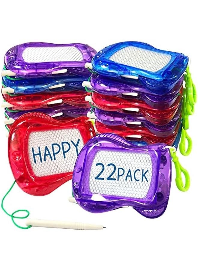 22 Pack Mini Magnetic Drawing Board(6 Colors), Kids Party Favors Backpack Keychain Doodle Drawing Boards, Erasable Sketch and Board Writing Pad for Boys Girls Classroom Supplies Goodie Bag Fillers