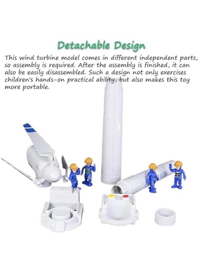 Wind Turbine Model, Wind-up Windmill Model Toy 21.65 Inch Large Size Wind Turbine Toy Clockwork Wind Generator Model STEM Science Kit