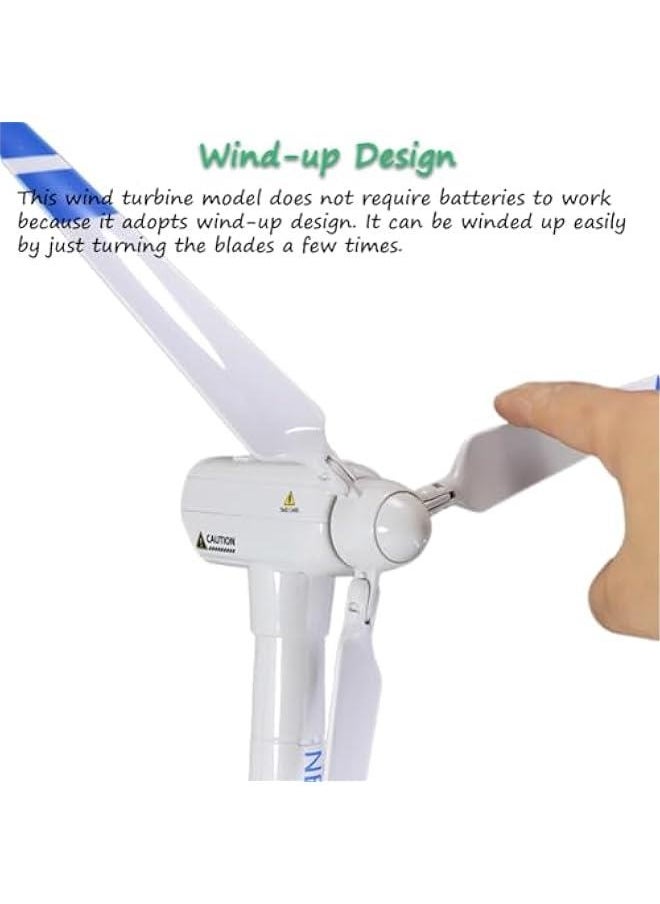 Wind Turbine Model, Wind-up Windmill Model Toy 21.65 Inch Large Size Wind Turbine Toy Clockwork Wind Generator Model STEM Science Kit