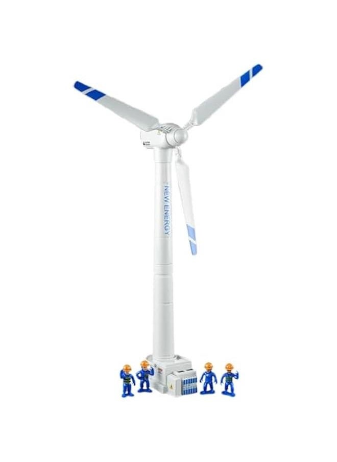 Wind Turbine Model, Wind-up Windmill Model Toy 21.65 Inch Large Size Wind Turbine Toy Clockwork Wind Generator Model STEM Science Kit