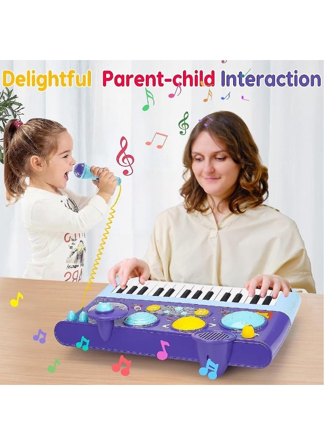 5 In 1 Toddler Musical Toys Piano Keyboard Xylophone Drum Set With Microphone For 1 Year Old Birthday Gifts