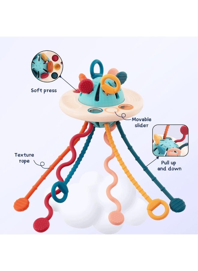Montessori Toys Food Grade Silicone Pull String Activity Toy Sensory Toys For Toddlers Travel Toys For Babies Fine Motor Skills Toys Gift