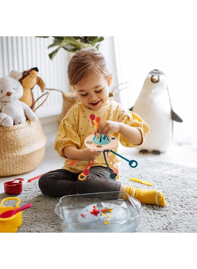 Montessori Toys Food Grade Silicone Pull String Activity Toy Sensory Toys For Toddlers Travel Toys For Babies Fine Motor Skills Toys Gift