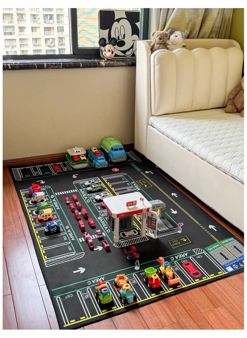 Traffic-Themed Educational Playmat Rug Carpet Crawling Floor Mat for Kids (Size 80cm×120cm/32x47)