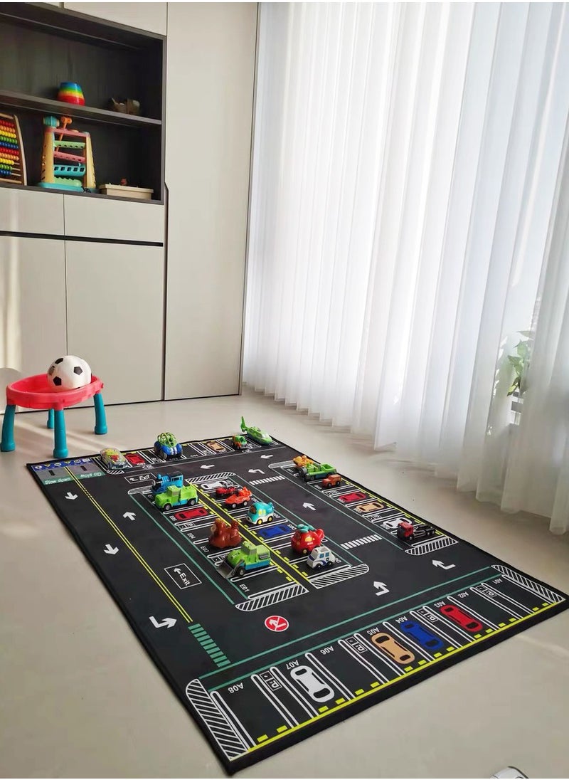 Traffic-Themed Educational Playmat Rug Carpet Crawling Floor Mat for Kids (Size 80cm×120cm/32x47)